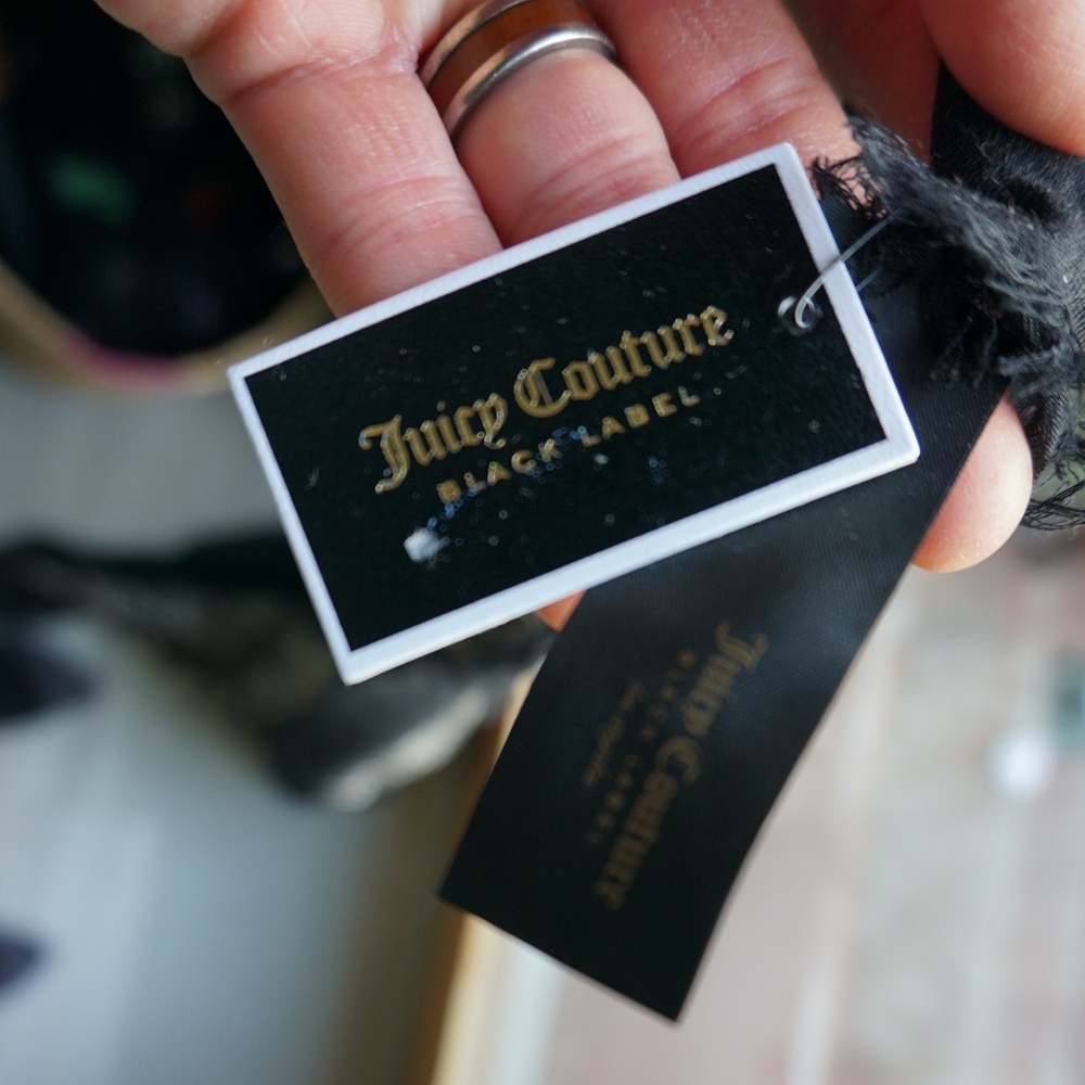 Juicy Couture rare (slightly vintage?) Black Label lux leopard and floral scarf